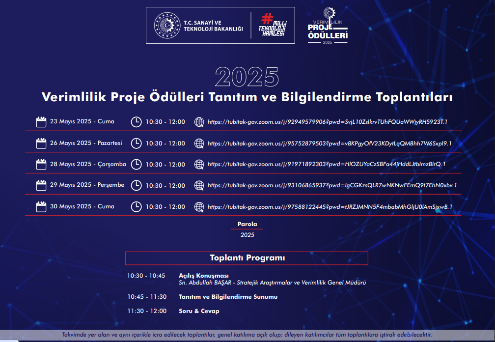 2025 Verimlilik Proje Ödülleri Tanıtım ve Bilgile...